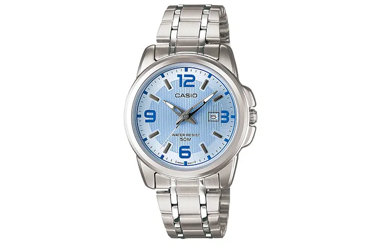 CASIO STANDARD DRESS Crushed Ice Quartz Movement Stainless Steel Strap Watch Women's Watch Blue Dial