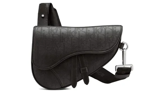 DIOR Saddle Cow Leather Saddle Bag, Shoulder Bag, Fanny Pack, Sling Bag, Crossbody Bag Mini Men's Black