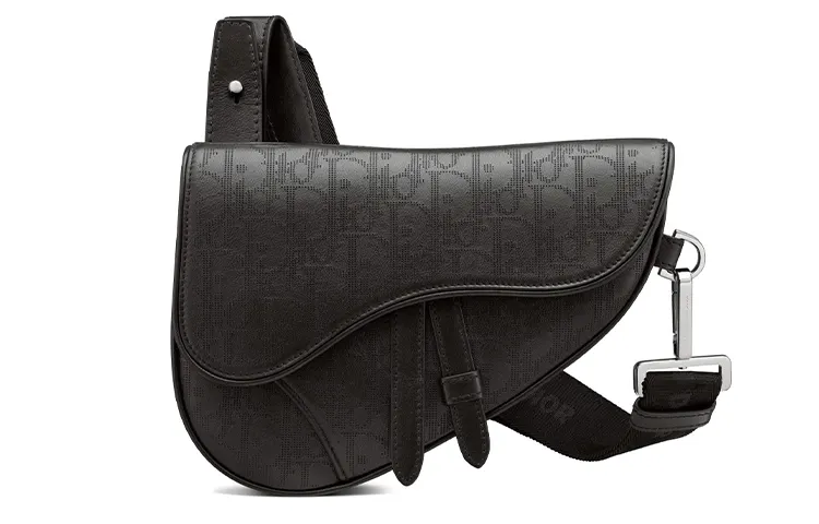 DIOR Saddle Cow Leather Saddle Bag, Shoulder Bag, Fanny Pack, Sling Bag, Crossbody Bag Mini Men's Black