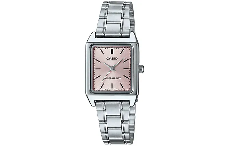 CASIO STANDARD Exquisite Small Square Quartz Movement Stainless Steel Strap Watch