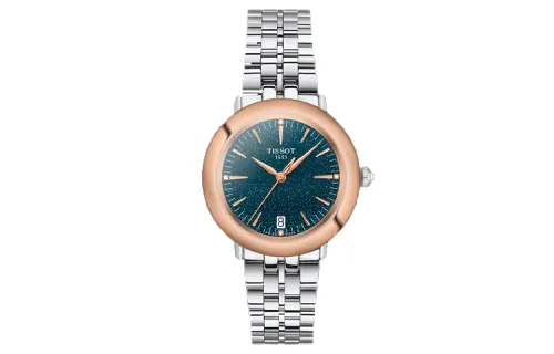 TISSOT Star Halo Series Quartz Movement Women's Watch 33mm Blue Dial Stainless Steel Case