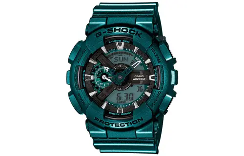 CASIO Men Liquid Crystal/Analog Dual Display Series Green Watch GA-110NM-3A