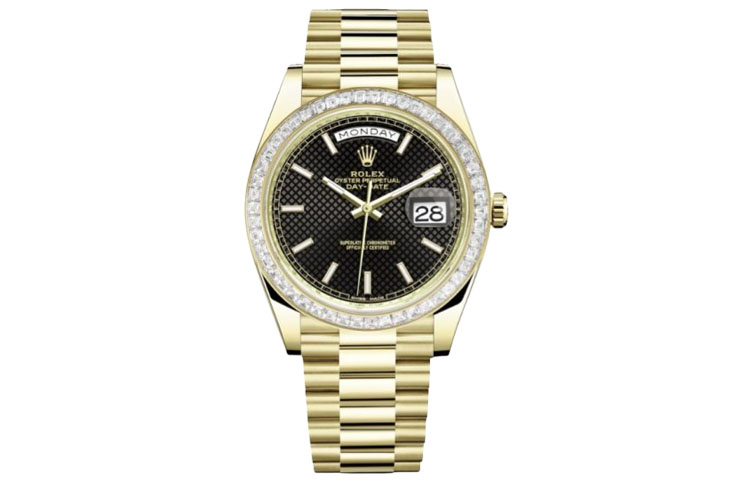 ROLEX Week type Calendar Automatic Mechanical Movement Men's Watches Watch 40mm Black Dial 18ct Gold Watch Case