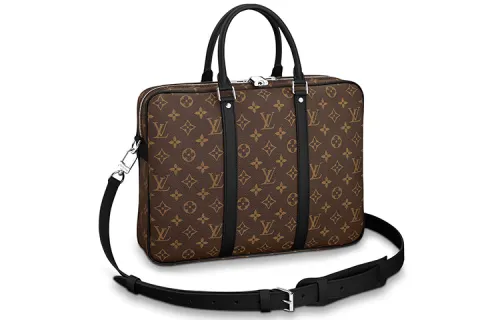 LOUIS VUITTON Canvas Briefcase, Laptop Bag, Shoulder Bag, Crossbody Bag, Handbag Small Men's Brown