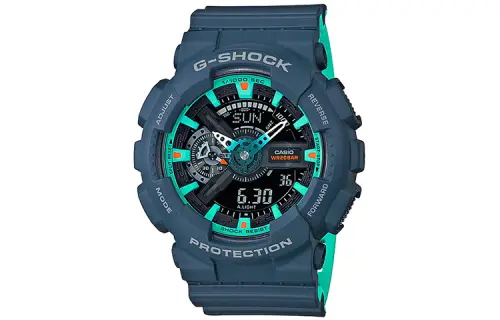 CASIO Men Liquid Crystal/Analog Dual Display Series Black Watch GA-110CC-2A