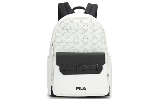 FILA Synthetic Leather, Textile Mosaic Backpack Regular Unisex Standard White