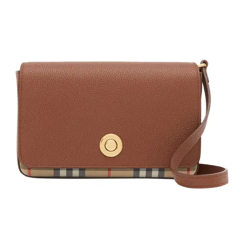 Burberry Cotton Crossbody Bag Clutch Women's Tan