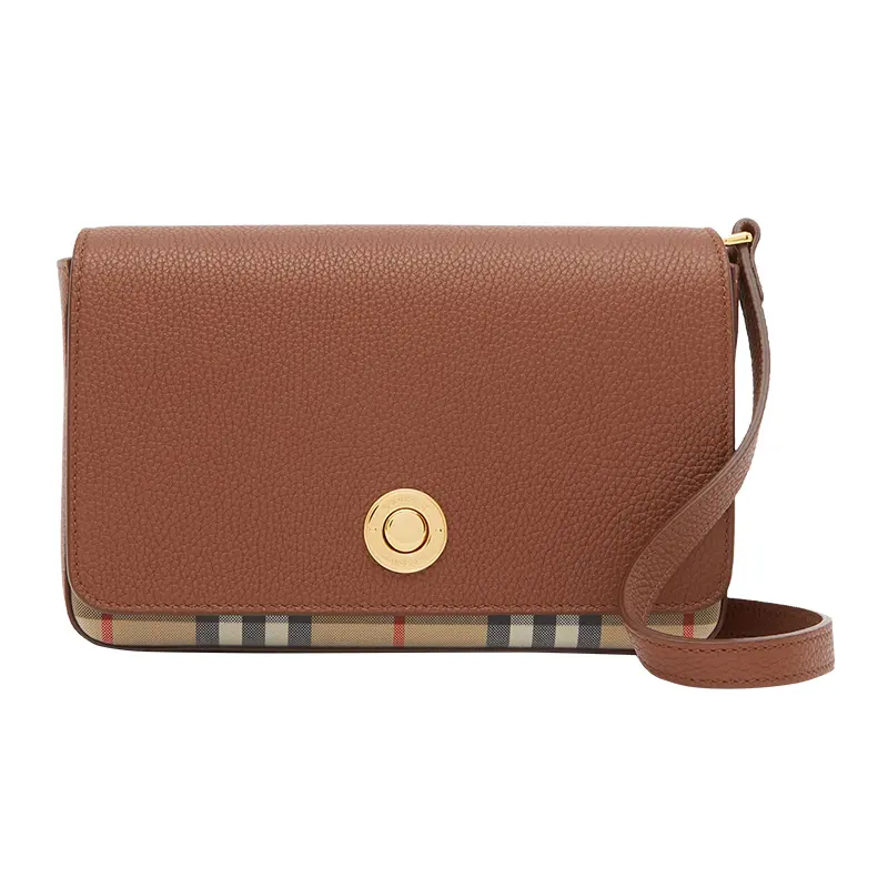 Burberry Cotton Crossbody Bag Clutch Women's Tan
