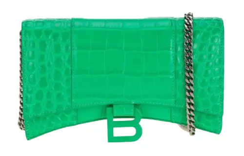 Balenciaga Leather Shoulder Bag Women's Green