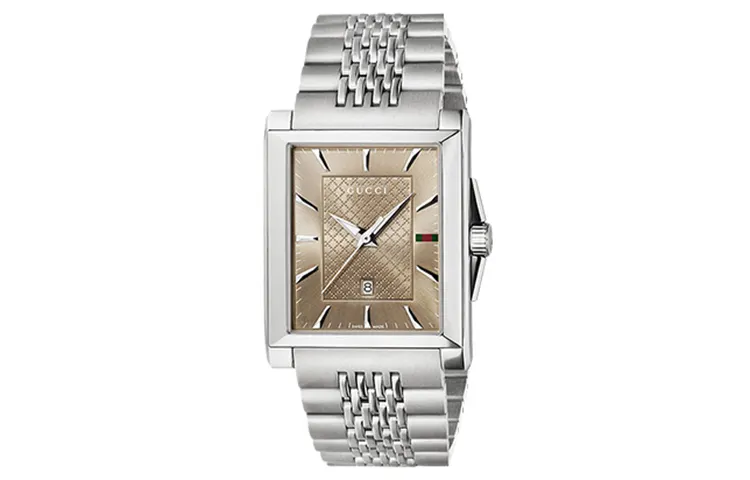 GUCCI G Timeles Collection Wrist Watches Quartz Movement Stainless Steel Strap Gold Dial Men's Watches