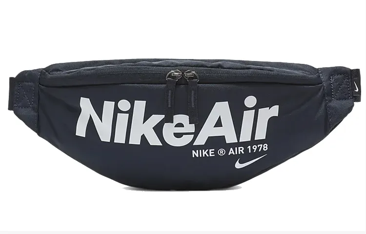 Nike Heritage Polyester Sling Bag, Fanny Pack Regular Unisex Dark Blue Black
