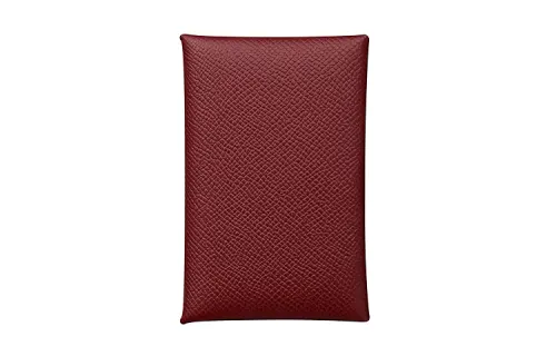 HERMES Epsom Calfskin Card Holder Women's 55 RougeH Hermes Red