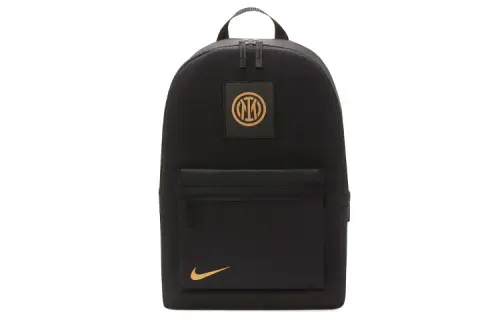 Nike Nike Inter Milan Stadium Polyester Zipper Pocket Logo Print Zipper Outer Pocket School Bag Backpack Unisex Black