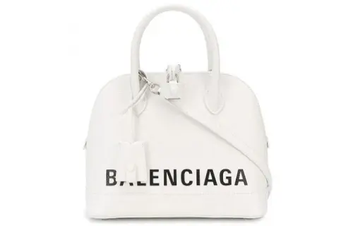 Balenciaga Ville Cow Leather Handbag, Shoulder Bag, Crossbody Bag Small Women's White