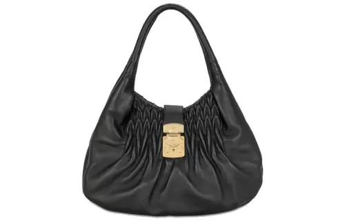MIU MIU Leather Handbag, Shoulder Bag Women's Black