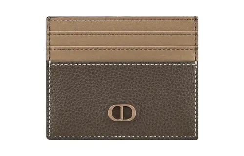 DIOR Grain Cow Leather Card Holder Card Holder Men's Ebony Black