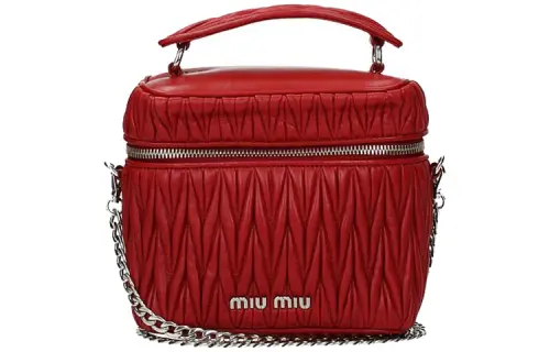 MIU MIU Leather Handbag Women's Red