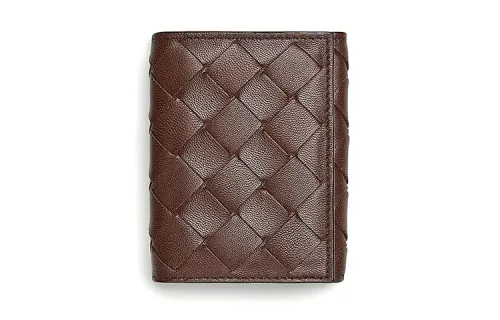 Bottega Veneta Leather Wallet Unisex Brownie Brown