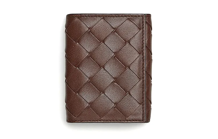 Bottega Veneta Leather Wallet Unisex Brownie Brown