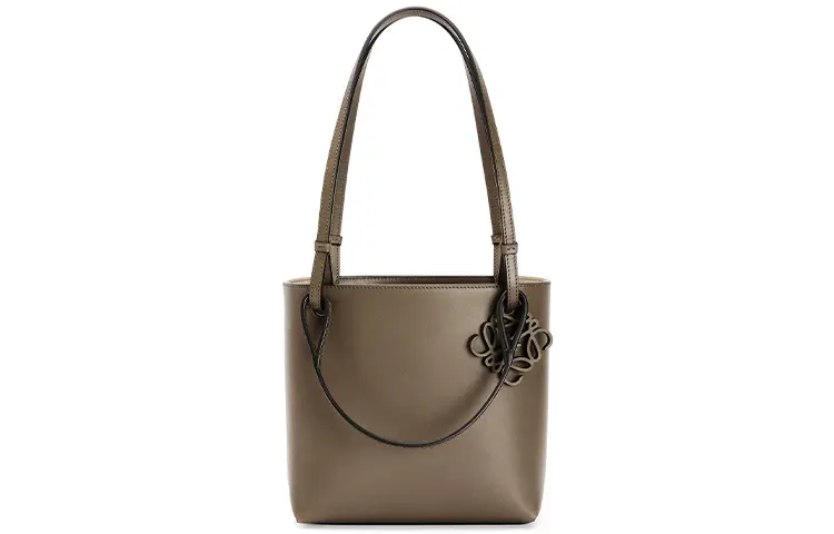 LOEWE Double Handles Calfskin Square Bag, Tote Bag, Shopping Bag, Shoulder Bag, Handbag Women's Khaki Green