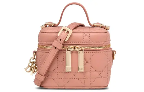 DIOR Lambskin Box Bag, Shoulder Bag, Crossbody Bag, Handbag, Makeup Bag Micro Women's Peach Blossom Pink