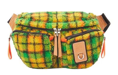 LOEWE Zip Closure Wool Fanny Pack Large Men's Green