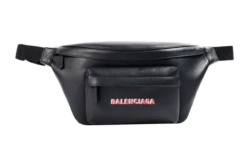 Balenciaga Cow Leather Fanny Pack Men's Black