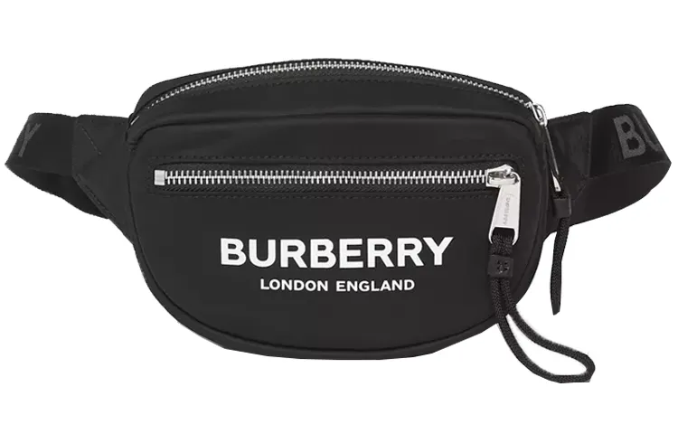 Burberry Cannon Bum Bag Logo Print Econyl Small Black
