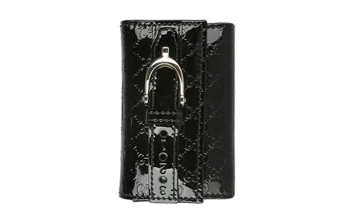 GUCCI Patent Leather Key Pouch Women's Black