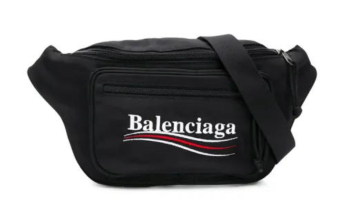 Balenciaga Canvas Bag Fanny Pack Unisex Black