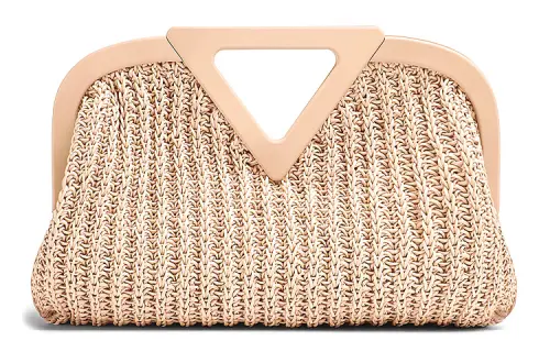 Bottega Veneta Leather Crossbody Bag Clutch Women's Pink Brown