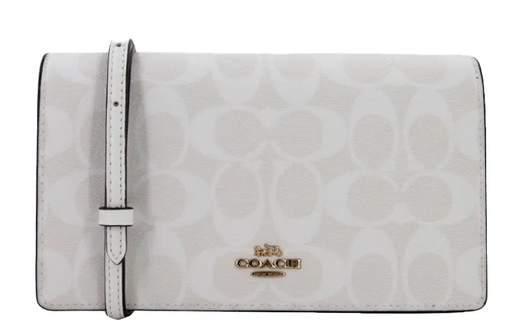 COACH Anna PVC With Skin Crossbody Bags Women's Glacier White