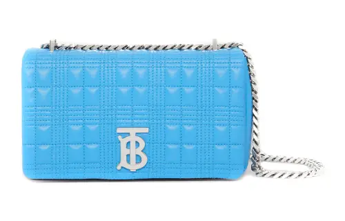 Burberry Lola Bag Chain Quilting Lambskin Storage Bag, Portable Crossbody Bag, Shoulder Bag Women's Bright Sky Blue