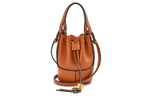 LOEWE Balloon NAPPA Cow Leather Balloons Bag, Bucket Bag, Handbag, Shoulder Bag, Crossbody Bag Extra Mini Women's Brown