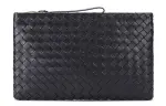 Bottega Veneta Cow Leather Document Bag Clutch Large Women's Black