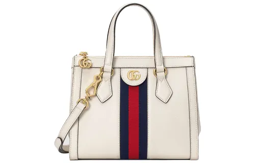 GUCCI Ophidia Leather Tote Bag, Shopping Bag, Crossbody Handbag, Shoulder Bag Small Women's White