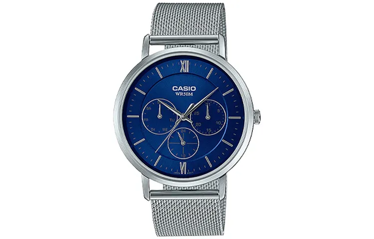CASIO STANDARD Quartz Movement Stainless Steel Strap Watch Men's Watches Blue Dial