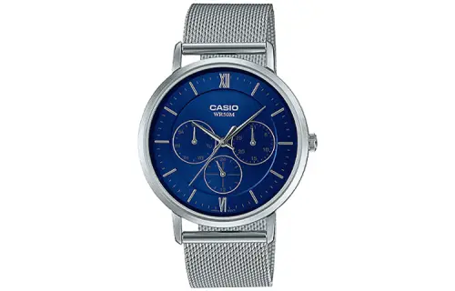 CASIO STANDARD Quartz Movement Stainless Steel Strap Watch Men's Watches Blue Dial