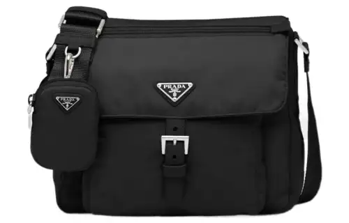 PRADA Nylon 2 in 1 Shoulder Bag, Crossbody Bag Regular Unisex Black