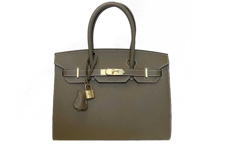 HERMES Hermès Birkin 30 Outer Seam EP Leather Birkin Handbag 30 Women's 18 Etoupe Elephant Gray