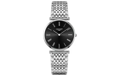 LONGINES Jialan Collection Quartz Movement Fashion Women's Watch 33mm Black Dial Stainless Steel Case