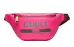 GUCCI Leather Sling Bag, Fanny Pack Small Unisex Rose Red