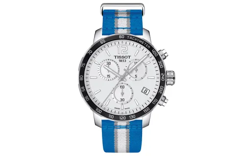 TISSOT Time Jog Collection Quartz Movement Men's Watches Watch 42mm White Dial Stainless Steel Case Nylon Strap