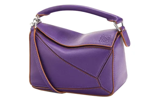 LOEWE Puzzle Classic Calfskin Geometric Puzzle Bag, Portable Crossbody Bag, Shoulder Bag Women's Purple