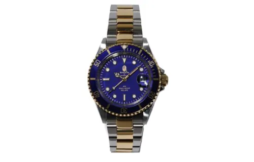 A BATHING APE Bape Watch Mechanical Movement Steel Strap Watch Unisex Blue Dial