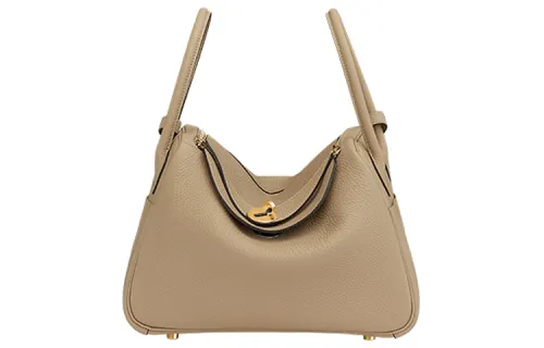 HERMES Lindy Taurillon Clemence Cow Leather Handbag Regular 26 Women's S2 Trench Coat Beige