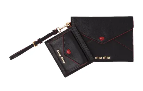 MIU MIU Madras Leather Clutch Women's Black