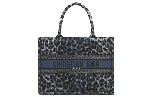 DIOR BookTote Embroidery Handbag, Tote Bag, Shopping Bag, Handbag Medium Women's Blue