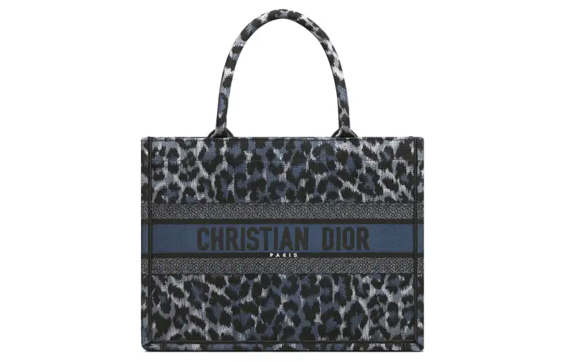 DIOR BookTote Embroidery Handbag, Tote Bag, Shopping Bag, Handbag Medium Women's Blue