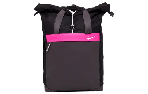 Nike Polyester Backpack Regular Unisex Black Pink Multicolor